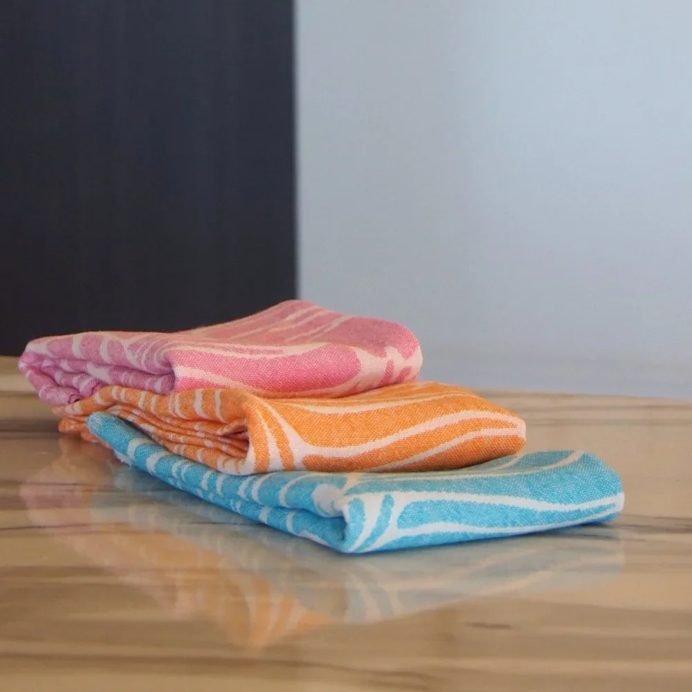 Set of 4 - Fish Pattern Kitchen Towel Set - Gift Wrap Napkin Set Dish Cloth